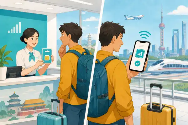 Сравнение туристической eSIM и местной SIM-карты в Китае
