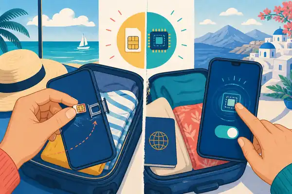 Сравнение обычной SIM-карты и встроенной eSIM
