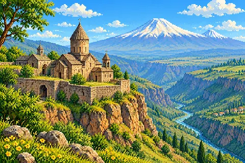 Пиксельная иллюстрация: Армения