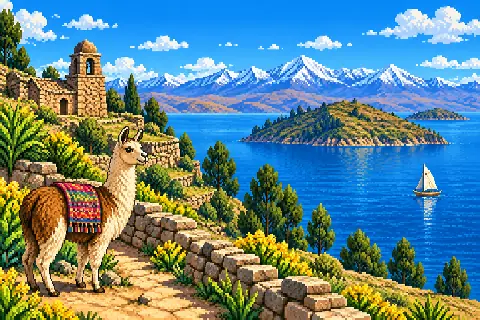 Пиксельная иллюстрация: Боливия
