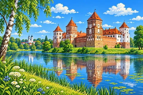 Пиксельная иллюстрация: Беларусь