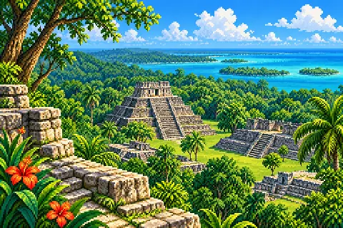 Пиксельная иллюстрация: Белиз