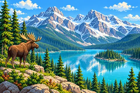 Пиксельная иллюстрация: Канада