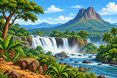 Пиксельная иллюстрация: Камерун