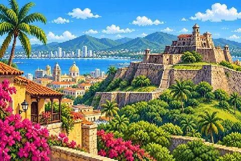 Пиксельная иллюстрация: Колумбия