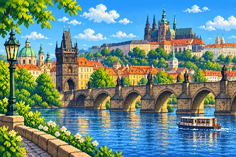 Пиксельная иллюстрация: Чехия
