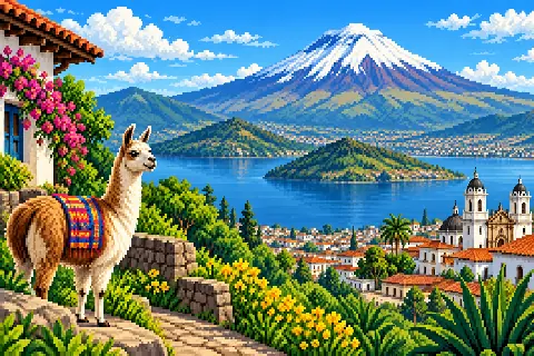 Пиксельная иллюстрация: Эквадор