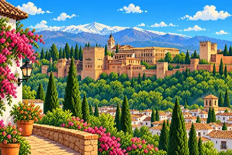 Пиксельная иллюстрация: Испания