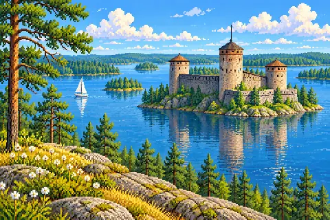Пиксельная иллюстрация: Финляндия
