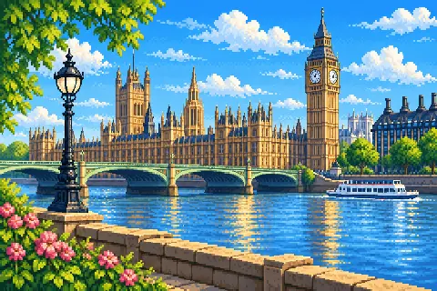 Пиксельная иллюстрация: Великобритания