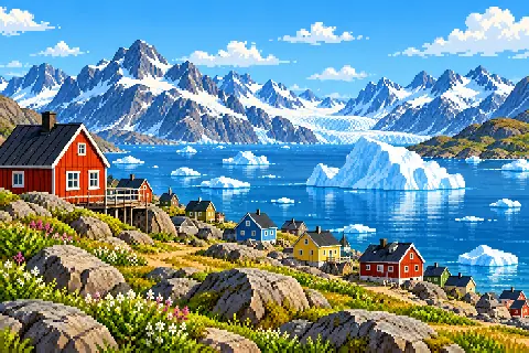 Пиксельная иллюстрация: Гренландия