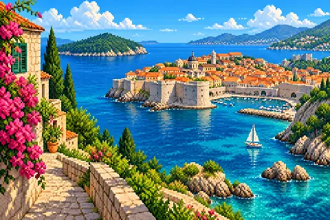 Пиксельная иллюстрация: Хорватия