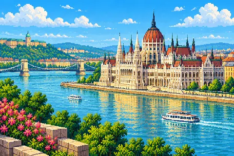 Пиксельная иллюстрация: Венгрия
