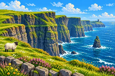 Пиксельная иллюстрация: Ирландия