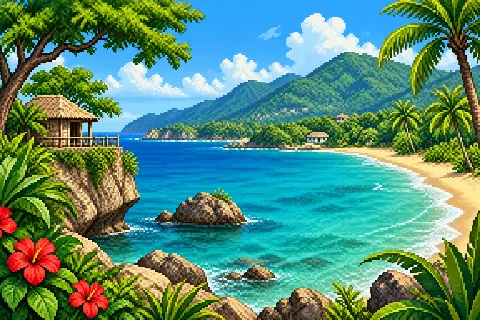 Пиксельная иллюстрация: Ямайка