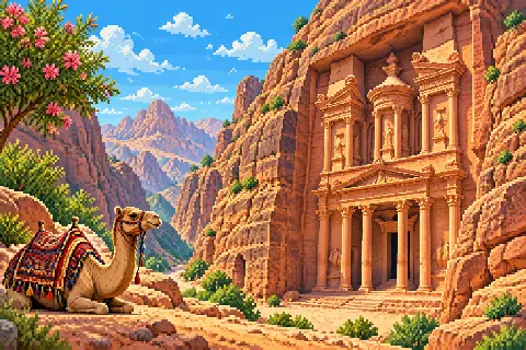 Пиксельная иллюстрация: Иордания