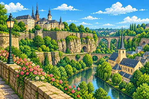 Пиксельная иллюстрация: Люксембург