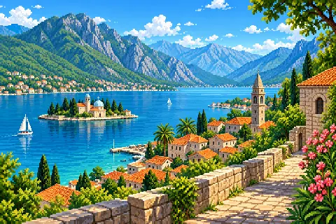 Пиксельная иллюстрация: Черногория