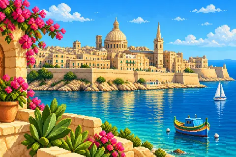 Пиксельная иллюстрация: Мальта
