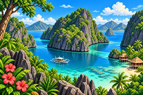 Пиксельная иллюстрация: Филиппины