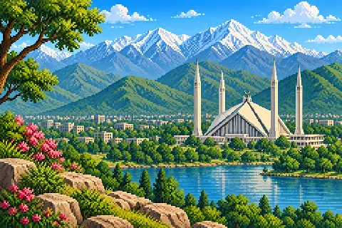 Пиксельная иллюстрация: Пакистан