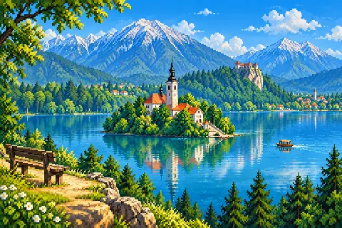 Пиксельная иллюстрация: Словения