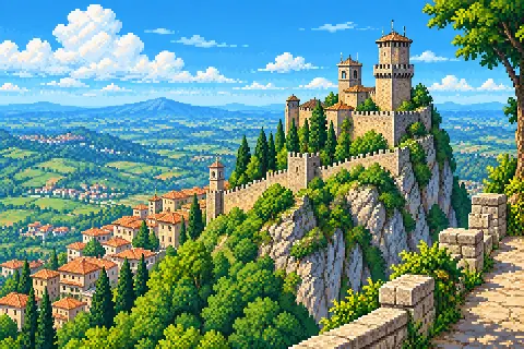 Пиксельная иллюстрация: Сан-Марино