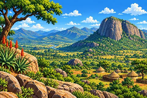 Пиксельная иллюстрация: Эсватини
