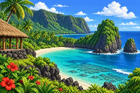 Пиксельная иллюстрация: Самоа