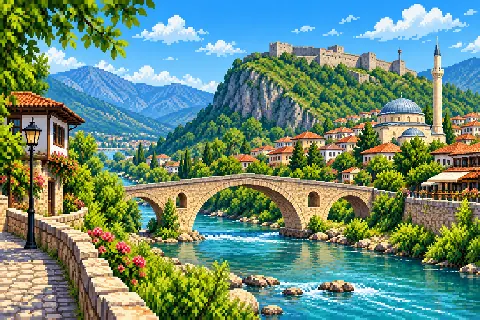 Пиксельная иллюстрация: Косово