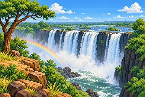Пиксельная иллюстрация: Замбия